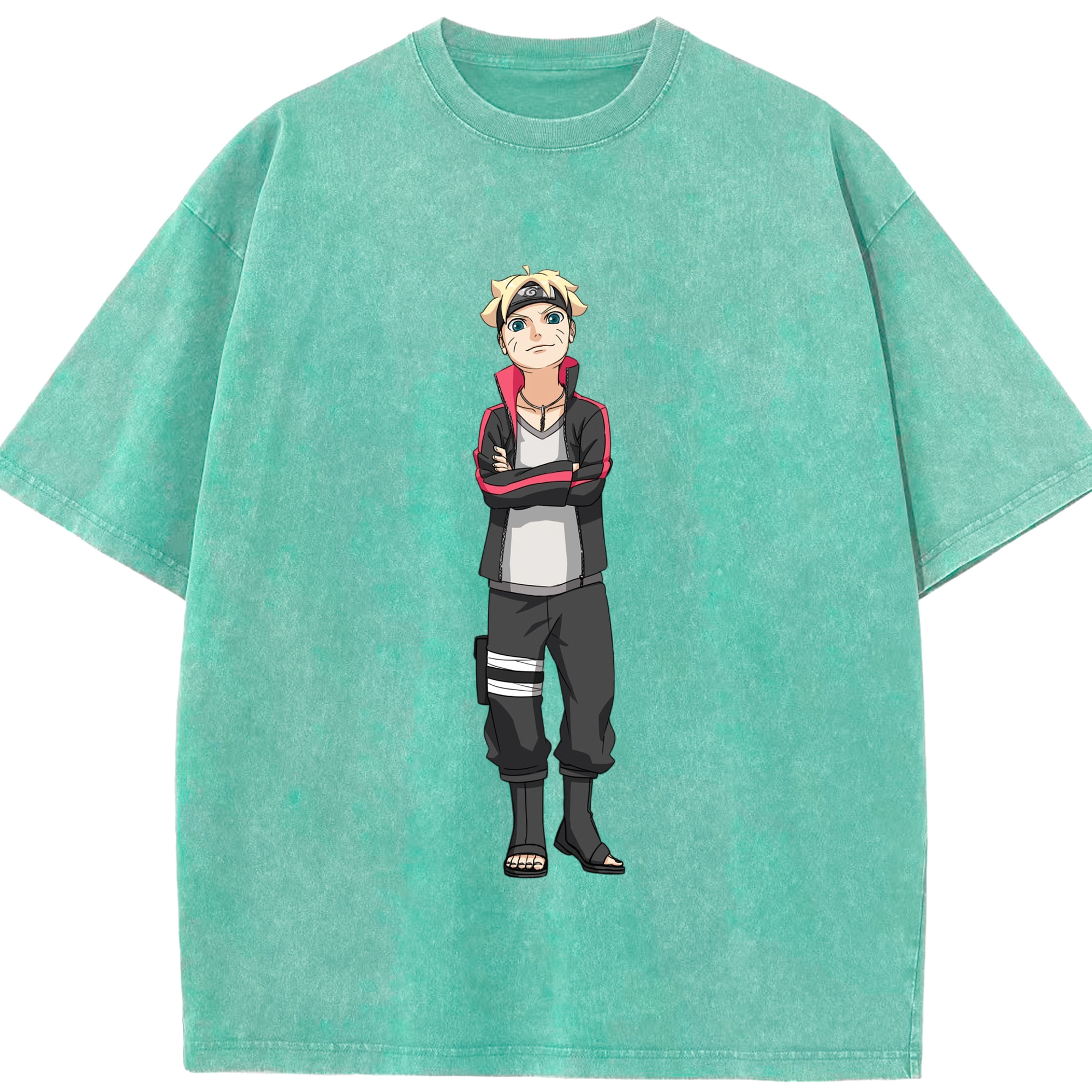 （画像用） NARUTO -ナルト- うずまき ボルト Uzumaki Boruto 綿100% ヴィンテージ風 半袖Tシャツ（フロントプリント）